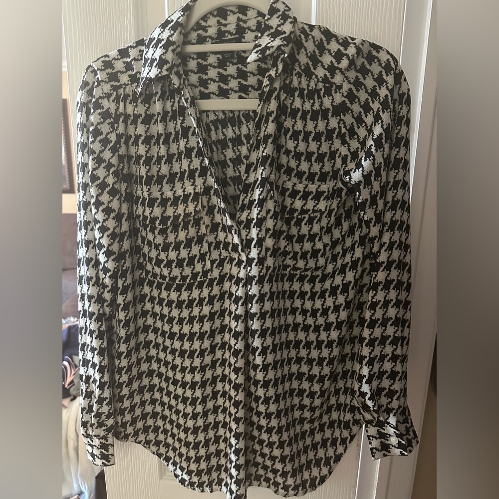 Black and white blouse from Ann Taylor